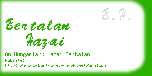 bertalan hazai business card